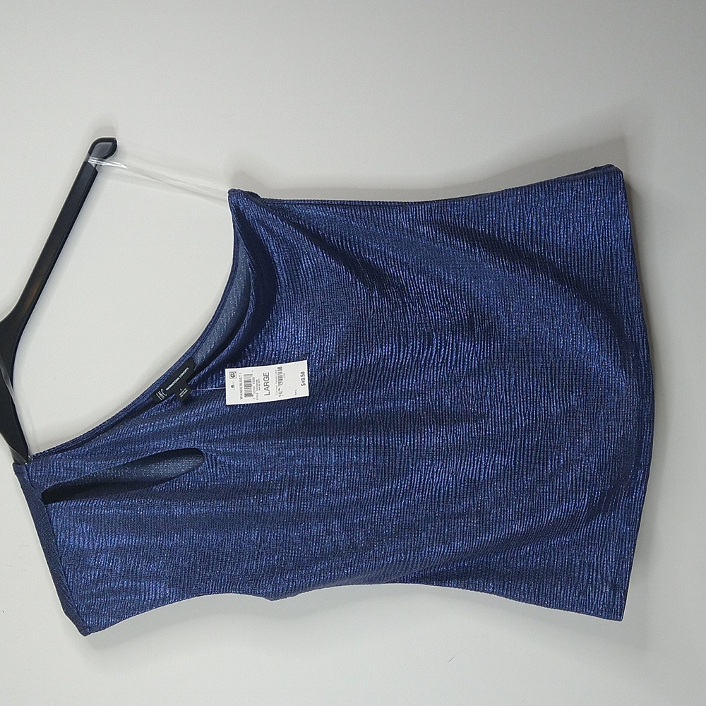 INC One Shoulders Sleeveless Peephole Top Size: L